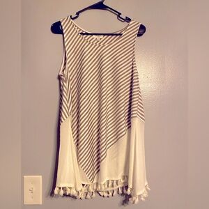 Umgee Diagonal Stripe Tassel Tank